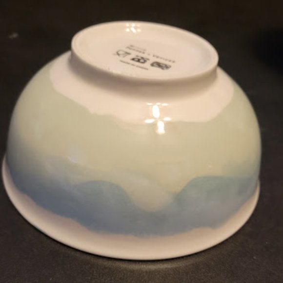 Set of 3 Beautiful Pepper+ Vitiver Oceanian Nesting Bowls Vivid Blues Watercolor - Picture 5 of 8